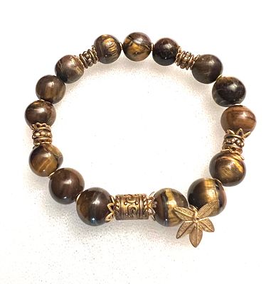 Авторский браслет из отборного тигрового глаза. Материалы: натуральный камень 
Размеры: 18 см 