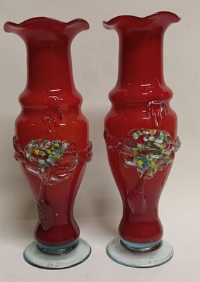 Парные вазы СТЕКЛЯННАЯ ФАНТАЗИЯ Европа 1900-е