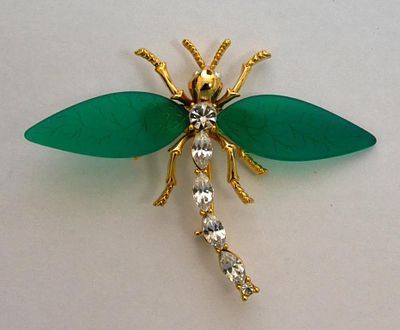 Брошь Стрекоза стекло фианиты позолота СССР 1970-е. Страна: СССР 70 гг 
Состояние: Отличное 
