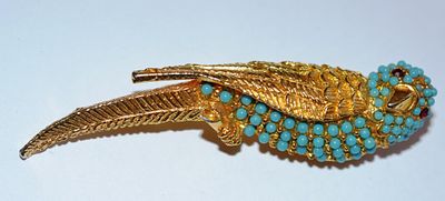 Брошь Попугай Франция Кристиан Лакруа 1960-е. Страна: Франция 
Состояние: Отличное 
*Материал: 