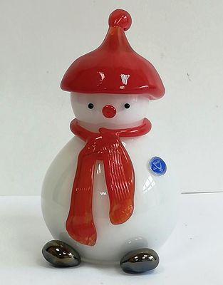 Статуэтка Снеговик стекло
. Материал: Стекло 
Состояние: Отличное 
Высота: 17 сантиметров