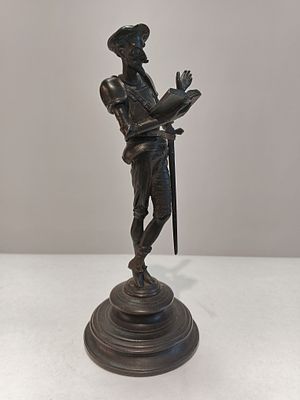 Скульптура Дон Кихот Касли 1905 г Тепляков. Чугун 
Касли 1905 г 
Размеры: 20 см 
Состояние 