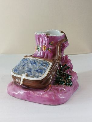 Карандашница Сумка у пня Кузнецов Россия 19 в. Фарфор 
Россия 19 век Кузнецов МС 
Размер 8 х 8 