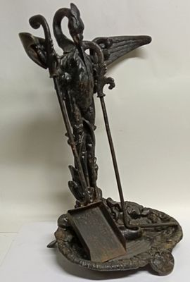 Каминный набор Цапля с форелью чугун Касли. Состояние: Хорошее 
Высота: 51 сантиметров 