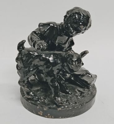 Статуэтка Девочка с козленком СЧЛЗ СССР 1960. Состояние: Отличное 
Высота: 9 сантиметров 