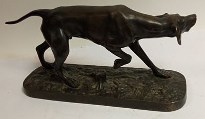 Статуэтка Пойнтер в стойке Касли Россия 19 век. Производство литейной мастерской Григория 