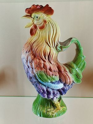 Кувшин ПЕТУХ Кузнецов Россия 19 век. Россия 19 в 
Размеры 15 х 12 см 
Состояние Отличное. 