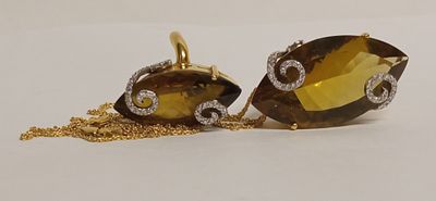 Гарнитур ДИОР цитрин в золоте и бриллиантах. Состояние: Отличное 
*Общий вес 40,70 гр 
Гарнитур 