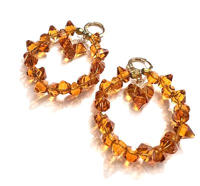 Серьги-Конго &laquo;Солнечные блики&raquo;. Состояние: Отличное 
*Материалы: кристаллы 
Размер: высота серег 