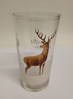 Стакан с оленем ручная роспись Европа 1900-е гг. Материал: Стекло 
Страна: Европа 
Год: 1916 