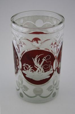 Стакан Рог изобилия двойное стекло Богемия 19 век. Год: 1890 
Состояние: Отличное 
Высота: 13 