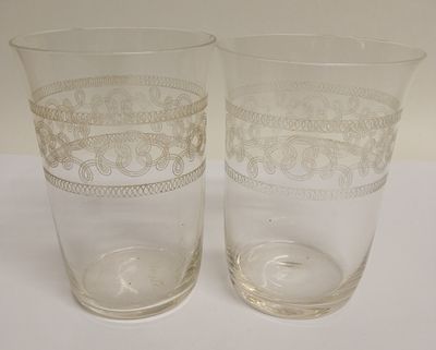 Венские стаканы набор из 2-х штук Австро-Венгрия 1900-е. Материал: Стекло 
Страна: 