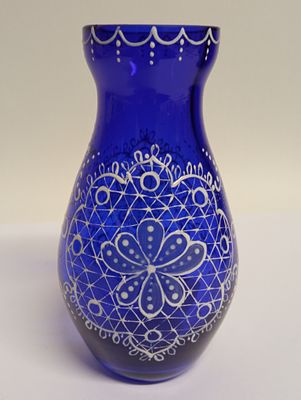 Ваза синяя писанка ручная роспись Россия. Материал: Стекло 
Страна: Россия 
Состояние: Отличное 