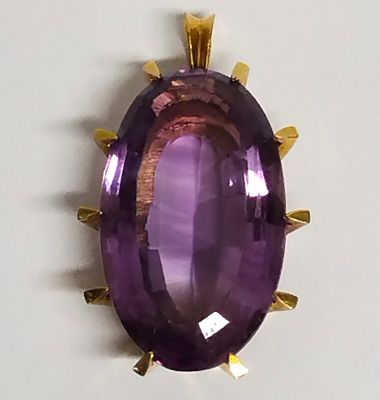 Подвеска кулон золото аметист Экспертное заключение. Материал: золото 585 
Состояние: Отличное 