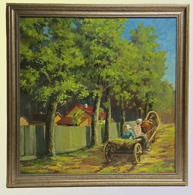 Картина Путь домой. Автор Е. Грудицинов 1984 год. Холст\масло. Материал: Холст 
Страна: СССР 