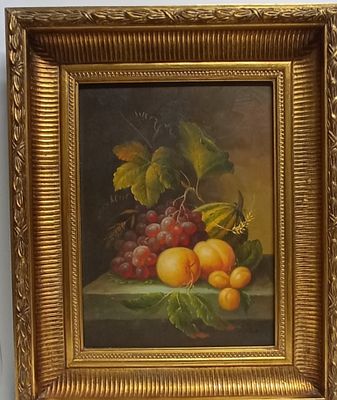 Картина Натюрморт с персиками Европа. Страна: Европа 
Состояние: Отличное 
Размер 48х58 см / 30х40 см