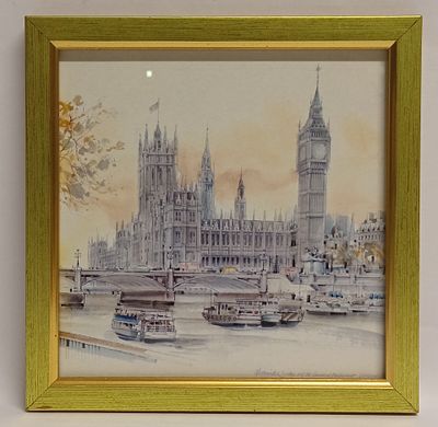 Картина Панно "Лондон, вид на Биг Бен и здание парламента". Страна: Великобритания 
Состояние: 