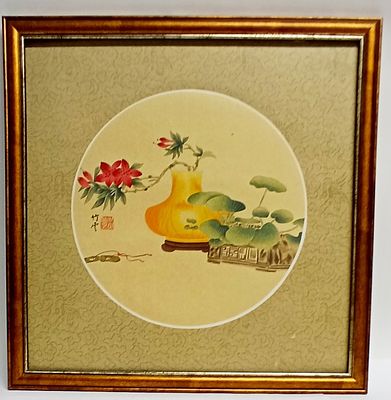 Картина Натюрморт с цветами в стиле ГОХУА. Материал: Бумага 
Состояние: Отличное 
Ширина: 42 