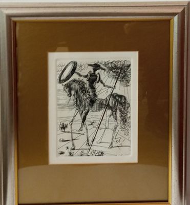 Картина литография Дон Кихот Сальвадор Дали 1968. Из серии "Пять бессмертных испанцев" 
