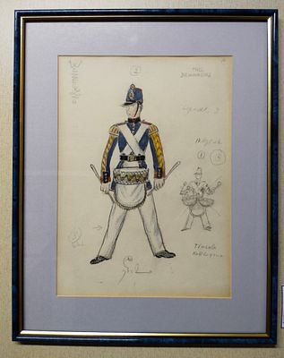 Картина Эскиз костюма Барабанщик Добужинский 1952. Материал: Бумага 
Автор: М.В. Добужинский 