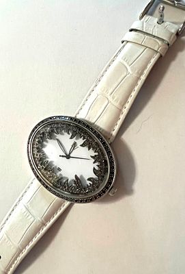 Часы наручные женские Da Vinci с черными бриллиантами Швейцария-Италия. Роскошные коллекционные 