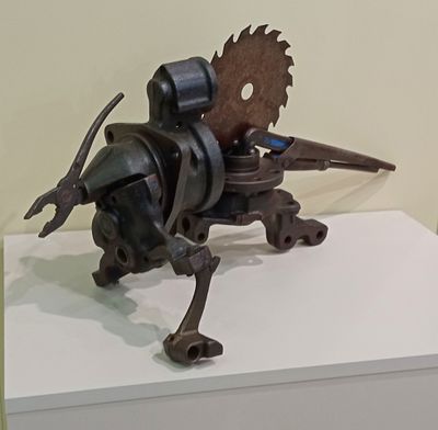 Скульптура ШАГАЮЩИЙ ПРОГРЕСС. Материал: Металл 
Размеры 62 х 31 см 
Страна: Россия 
Состояние: 