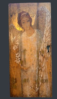 " Благая весть " картина на двери из особняка . Страна: Россия 
Состояние: Отличное 
*Размеры: 