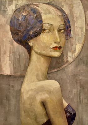 Картина "Зеркало " авт Лесухина А. Материал: Холст 
Страна: Россия 
Состояние: Отличное 
Размеры 