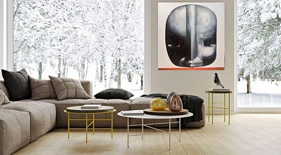 Картина "ЖЕЛЕЗНАЯ МАСКА или ЧЕРНАЯ МЕТАЛЛУРГИЯ" х/м авт. А. Лесухина. Материал: Холст 
Страна: 