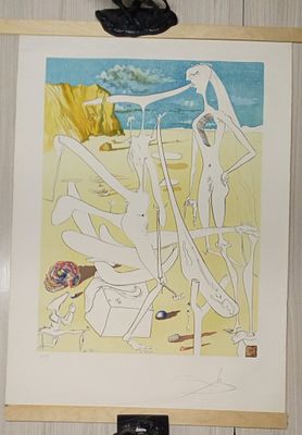 Литография Сальвадора Дали &laquo;Infra-Terrestres Ador&eacute;s Par Dali&raquo; (Инфра-земляне, обожаемые Дали). 1974