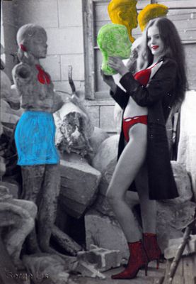 ФОТОГРАФИЯ &laquo;Таня с мужской головой в руках в Ленинградском Доме Художников&raquo; (авторский 