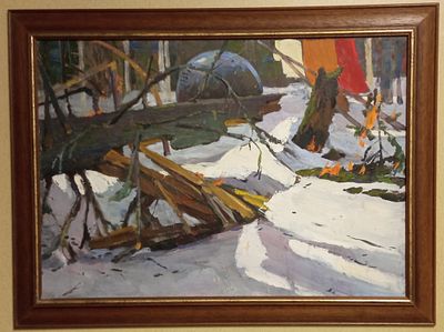 Картина автор Бурак "Возвращение из космоса" СССР 1968. Материал: Масло 
Страна: СССР 1968 г 