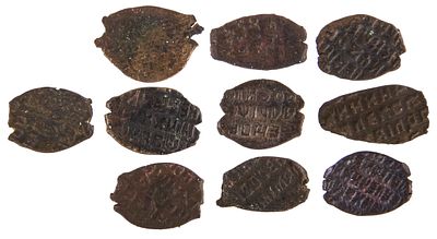 Лот из десяти копеек периода Медного бунта. 1655-1663 гг. Хорошее коллекционное состояние. 