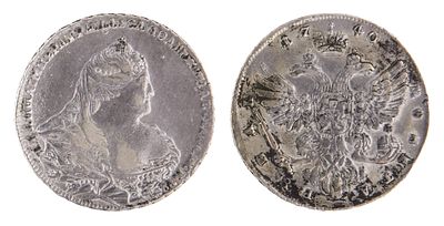 1 Рубль 1740. Красный монетный двор. Московский тип. Биткин № 208. Серебро. Вес: 26.30 г.
