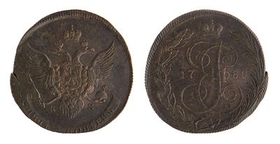 5 Копеек 1788 КМ. R. Хорошая сохранность рельефа и поля монеты. Сузунский монетный двор. Биткин 
