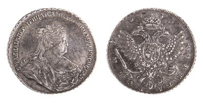 1 Рубль 1738. R. Санкт-Петербургский монетный двор. Биткин № 232 R. Тираж: 1 526 390 шт. 