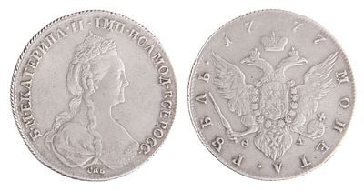 1 Рубль 1777 СПБ. ОЛ. Санкт-Петербургский монетный двор. Биткин № 224. Тираж: 2 000 000 шт. 