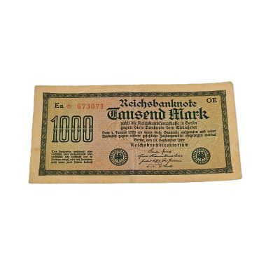 1,000 מארק גרמני. שטר עם הדפס אנטישמי. השטר במצב טוב מאוד. 
אורך - 16 ס"מ 
רוחב - 8.5 ס"מ