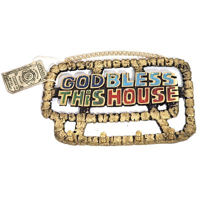 מתלה למפתחות של OPPENHEIM. מתלה GOD BLESS THIS HOUSE UHBYDW וינטג' 
רוחב - 13 ס"מ 
אורך- 8 ס"מ 