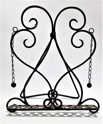 מעמד מתכתי ייחודי להעמדת ספר מברזל וינטג'. מעמד מתכתי עבודת יד להעמדת ספר עבודת יד עם שתי 