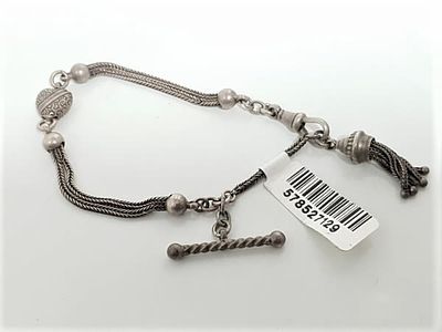 שרשרת/משקולת לשעון ויקטוריאני עתיקה מתאימה לאספני שעוני כיס ובכלל כצמיד אלברטינה מרהיב ביופיו 