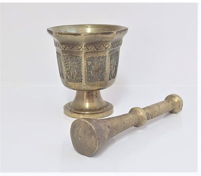 מכתש ועלי וינטג' מיוחד. מכתש ועלי המשמש לטחינה, כתישה או מעיכה. לערבוב של אבקות ומשחות וכו.... 
