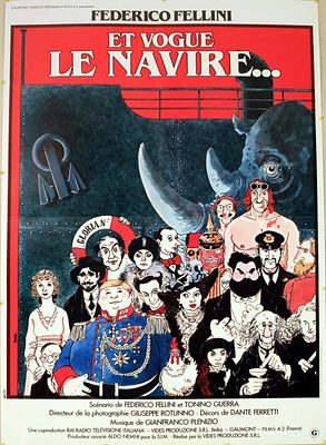 Movie Poster The Ship Sails On Et Vogue le Navire Federico Fellini. Original vintage movie 