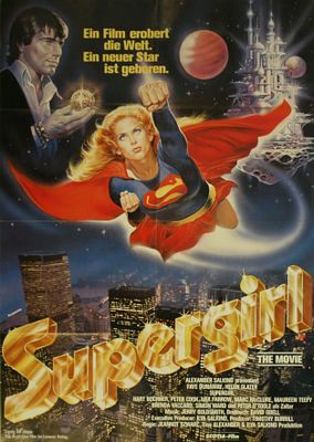 Movie Poster Supergirl Superman DC Comics. Original vintage German release film poster for the 