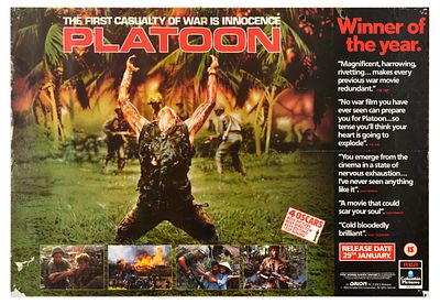 War Movie Posters Set Platoon Vietnam Memphis Belle Hope And Glory WWII. Set of three original 