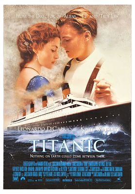 Movie Poster Titanic Leonardo DiCaprio Kate Winslet. Original vintage movie poster for Titanic 