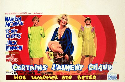 Movie Poster Some Like It Hot Marilyn Monroe Billy Wilder. Vintage bootleg reproduction movie 