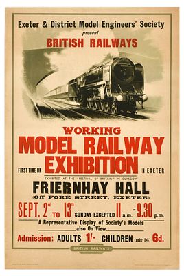 Advertising Poster Model Railway Exhibition British Railways. Original vintage advertising 