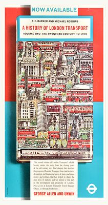 Advertising Poster History Of London Transport Underground Barker Robbins Book. Original vintage 
