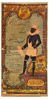Advertising Poster Conservertoire African Mardi Gras Belgium. Original antique advertising 